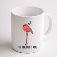 Tired Flamingo Lazy Flamingo The Struggle Is Real Mug