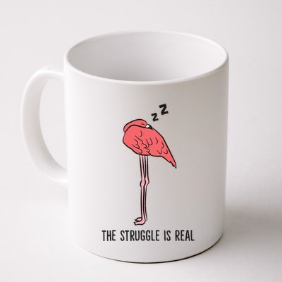 Tired Flamingo Lazy Flamingo The Struggle Is Real Mug