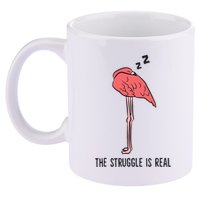 Tired Flamingo Lazy Flamingo The Struggle Is Real 11oz C Handle Ceramic Mug
