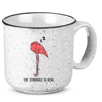 Tired Flamingo Lazy Flamingo The Struggle Is Real 15oz Campfire Ceramic Mug