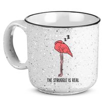 Tired Flamingo Lazy Flamingo The Struggle Is Real 15oz Campfire Ceramic Mug