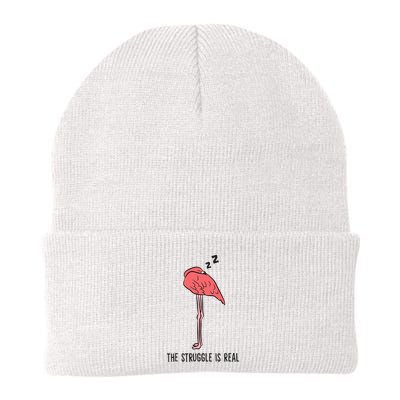 Tired Flamingo Lazy Flamingo The Struggle Is Real Beanie
