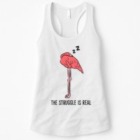 Tired Flamingo Lazy Flamingo The Struggle Is Real Womens Tank Top