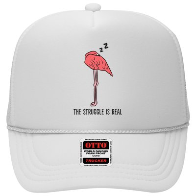 Tired Flamingo Lazy Flamingo The Struggle Is Real Trucker Hat