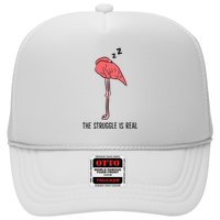 Tired Flamingo Lazy Flamingo The Struggle Is Real Trucker Hat