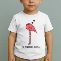 Tired Flamingo Lazy Flamingo The Struggle Is Real Toddler T-Shirt