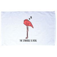 Tired Flamingo Lazy Flamingo The Struggle Is Real Microfiber Hand Towel