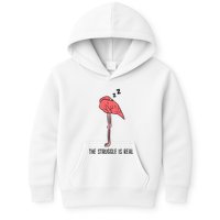 Tired Flamingo Lazy Flamingo The Struggle Is Real Kids Hoodie