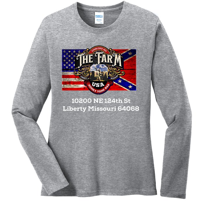 The Farm Liberty Missouri Usa Bar Honkytonk Ladies Long Sleeve Shirt