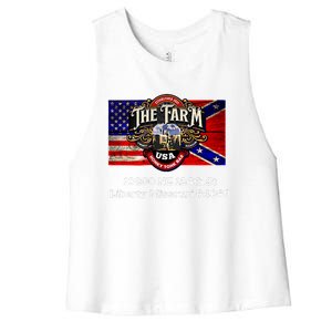 The Farm Liberty Missouri Usa Bar Honkytonk Women's Racerback Cropped Tank