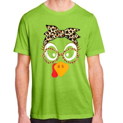 Turkey Face Leopard Headband Glasses Thanksgiving Women Girl Adult ChromaSoft Performance T-Shirt