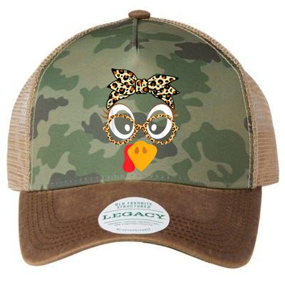 Turkey Face Leopard Headband Glasses Thanksgiving Women Girl Legacy Tie Dye Trucker Hat