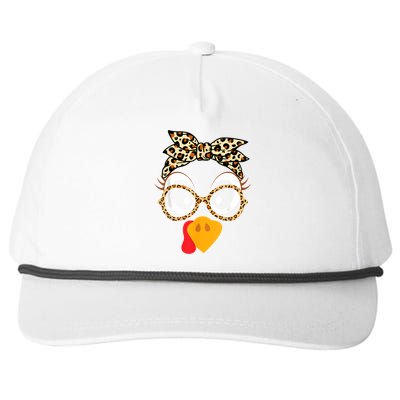 Turkey Face Leopard Headband Glasses Thanksgiving Women Girl Snapback Five-Panel Rope Hat