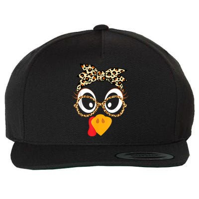 Turkey Face Leopard Headband Glasses Thanksgiving Women Girl Wool Snapback Cap