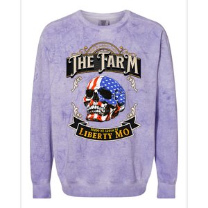 The Farm Liberty Missouri USA Bar Honkytonk American Skull Colorblast Crewneck Sweatshirt