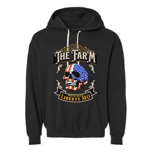 The Farm Liberty Missouri USA Bar Honkytonk American Skull Garment-Dyed Fleece Hoodie