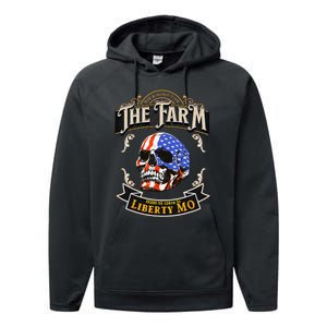 The Farm Liberty Missouri USA Bar Honkytonk American Skull Performance Fleece Hoodie