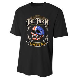 The Farm Liberty Missouri USA Bar Honkytonk American Skull Performance Sprint T-Shirt