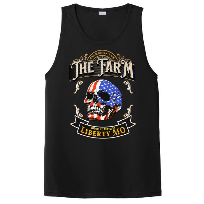 The Farm Liberty Missouri USA Bar Honkytonk American Skull PosiCharge Competitor Tank