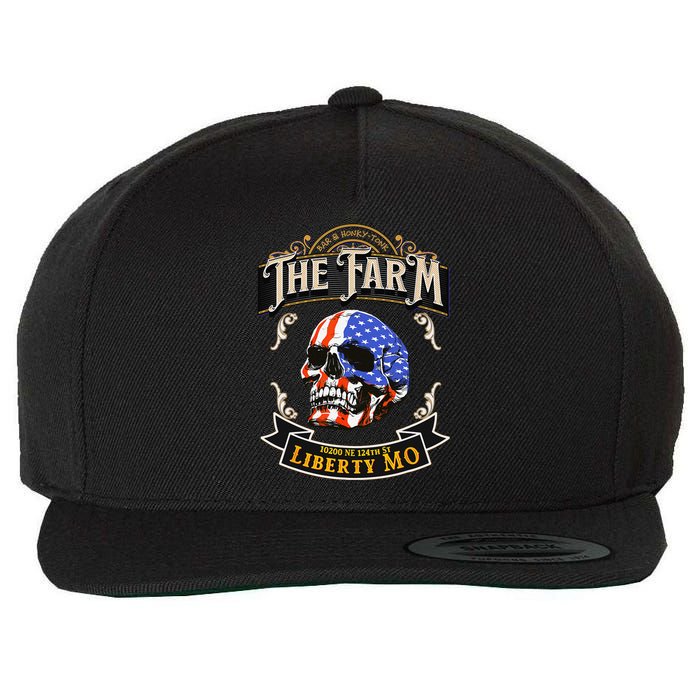 The Farm Liberty Missouri USA Bar Honkytonk American Skull Wool Snapback Cap