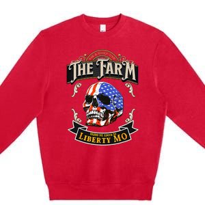 The Farm Liberty Missouri USA Bar Honkytonk American Skull Premium Crewneck Sweatshirt