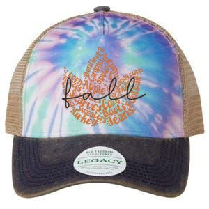 Trendy Fall Leaves Fall Vibes Fall Legacy Tie Dye Trucker Hat