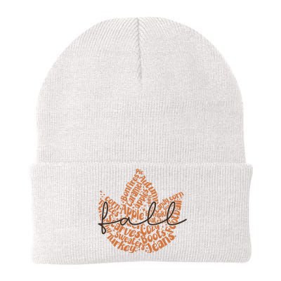 Trendy Fall Leaves Fall Vibes Fall Knit Cap Winter Beanie