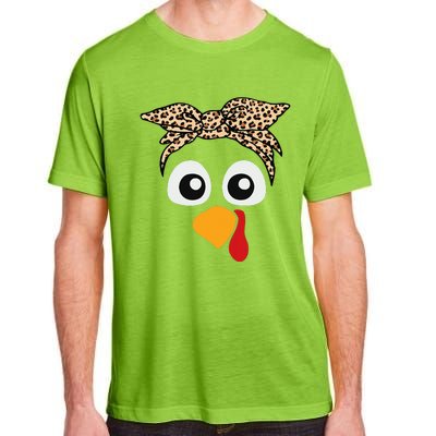 Turkey Face Leopard Headband Thanksgiving Pilgrim Adult ChromaSoft Performance T-Shirt