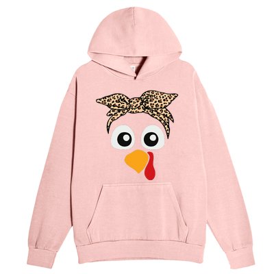 Turkey Face Leopard Headband Thanksgiving Pilgrim Urban Pullover Hoodie