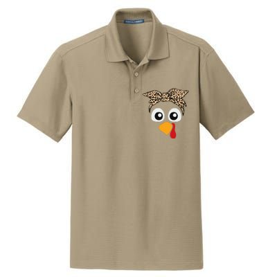 Turkey Face Leopard Headband Thanksgiving Pilgrim Dry Zone Grid Polo