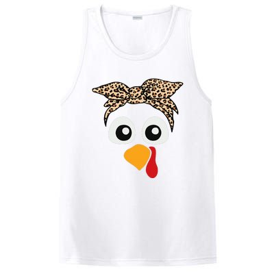 Turkey Face Leopard Headband Thanksgiving Pilgrim PosiCharge Competitor Tank