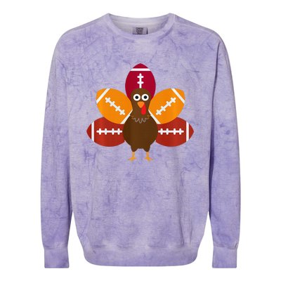 Thanksgiving Football Lovers Thankful Thanksgiving Colorblast Crewneck Sweatshirt