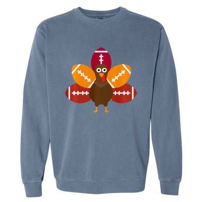 Thanksgiving Football Lovers Thankful Thanksgiving Garment-Dyed Sweatshirt