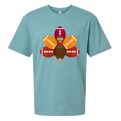 Thanksgiving Football Lovers Thankful Thanksgiving Sueded Cloud Jersey T-Shirt