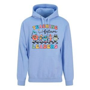 Teaching Future Leaders Back To School Kindergarten Teacher Groovy Unisex Surf Hoodie