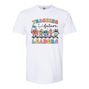 Teaching Future Leaders Back To School Kindergarten Teacher Groovy Softstyle CVC T-Shirt