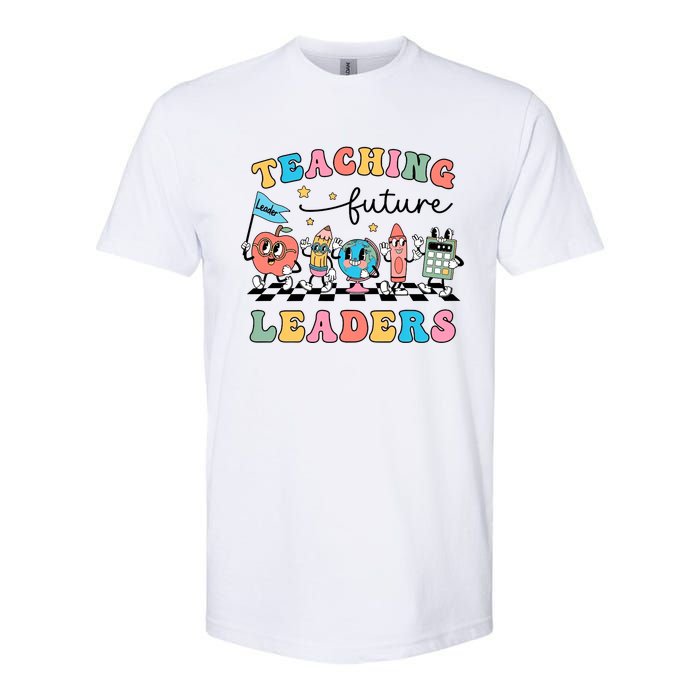 Teaching Future Leaders Back To School Kindergarten Teacher Groovy Softstyle CVC T-Shirt