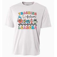 Teaching Future Leaders Back To School Kindergarten Teacher Groovy Cooling Performance Crew T-Shirt