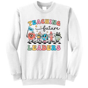 Teaching Future Leaders Back To School Kindergarten Teacher Groovy Sweatshirt