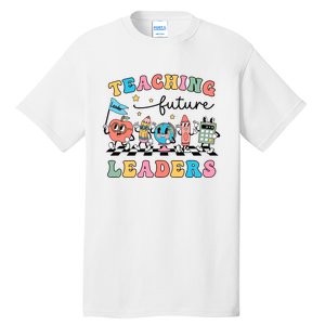 Teaching Future Leaders Back To School Kindergarten Teacher Groovy Tall T-Shirt