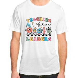 Teaching Future Leaders Back To School Kindergarten Teacher Groovy Adult ChromaSoft Performance T-Shirt