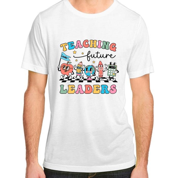 Teaching Future Leaders Back To School Kindergarten Teacher Groovy Adult ChromaSoft Performance T-Shirt