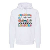 Teaching Future Leaders Back To School Kindergarten Teacher Groovy Premium Hoodie