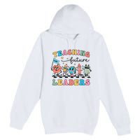 Teaching Future Leaders Back To School Kindergarten Teacher Groovy Premium Pullover Hoodie