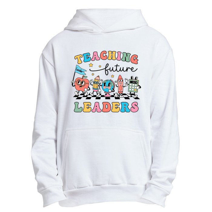 Teaching Future Leaders Back To School Kindergarten Teacher Groovy Urban Pullover Hoodie