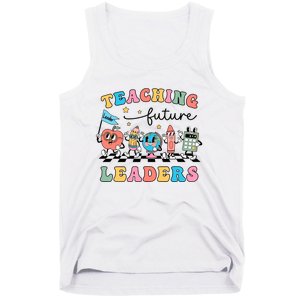 Teaching Future Leaders Back To School Kindergarten Teacher Groovy Tank Top