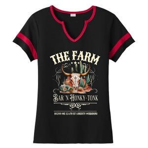 The Farm Liberty Missouri USA Bar Honkytonk Music Ladies Halftime Notch Neck Tee