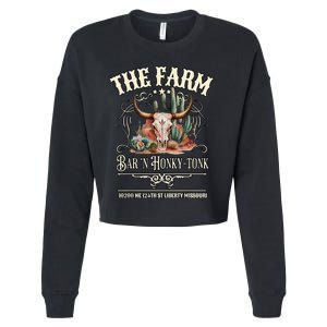 The Farm Liberty Missouri USA Bar Honkytonk Music Cropped Pullover Crew