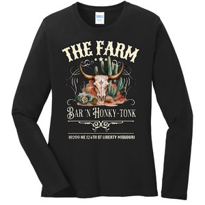 The Farm Liberty Missouri USA Bar Honkytonk Music Ladies Long Sleeve Shirt