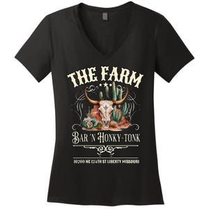 The Farm Liberty Missouri USA Bar Honkytonk Music Women's V-Neck T-Shirt